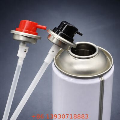 Valvola aerosol in lamiera di metallo da un pollice con disposizione a 360° verso l'alto e verso il basso per la spruzzatura multidirezionale