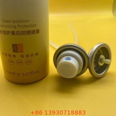 Water-Resistant Sunscreen Aerosol Valve with Consistent Particle Coverage and Leak-Proof Seal