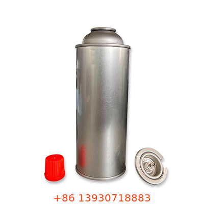 Bombola di gas butano vuota da campeggio a parete dritta in latta di metallo con diametro di 65 mm