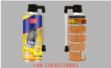 Tappo spray per aerosol per riparazione pneumatici OEM con prodotti per la cura dell'auto con valvola