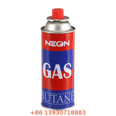 Bombola di gas butano vuota da campeggio a parete dritta in latta di metallo con diametro di 65 mm