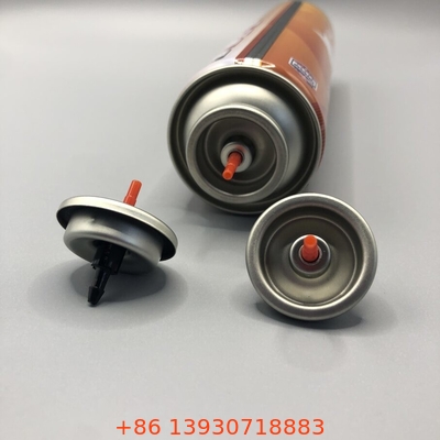 Valvola di riempimento del gas ricaricabile con fusto di gas di butano di plastica Colore rosso