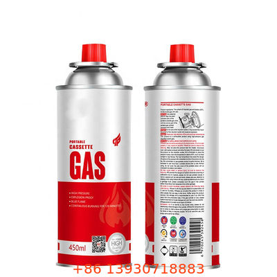 Valvola aerosol per fornello a butano con cappuccio protettivo rosso e manopola di controllo del flusso di precisione