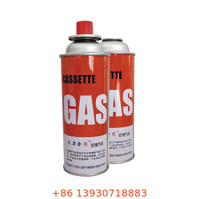 Valvola aerosol per fornello a butano con cappuccio protettivo rosso e manopola di controllo del flusso di precisione