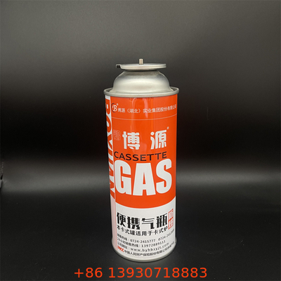 Cartuccia portatile di gas butano per stufe da campeggio.