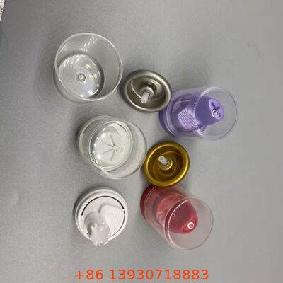 Valvola di spruzzo in aerosol di alluminio inverso per musuette per capelli con sistema di distribuzione a 360 gradi resistente alla corrosione