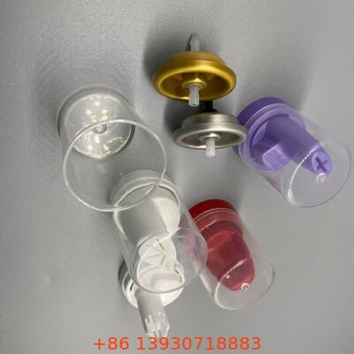 Valvola di spruzzo in aerosol di alluminio inverso per musuette per capelli con sistema di distribuzione a 360 gradi resistente alla corrosione