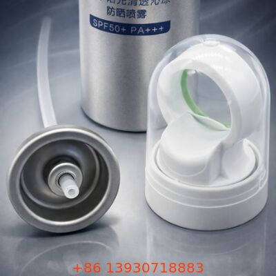Valvola di pompa per protezione solare con distribuzione controllata, costruzione in latta e plastica per varie formulazioni di lozioni