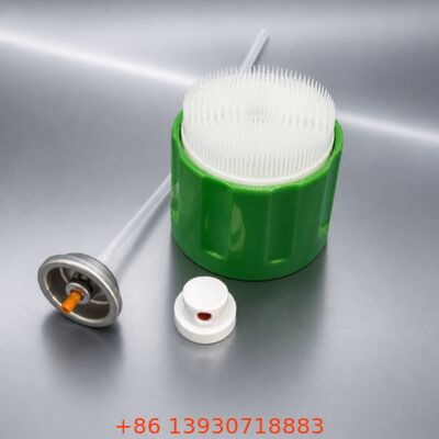 Set di valvole aerosol per schiuma industriale con dimensione valvola da 1 pollice e opzioni di tappo da 57 mm / 65 mm in costruzione metallo + plastica