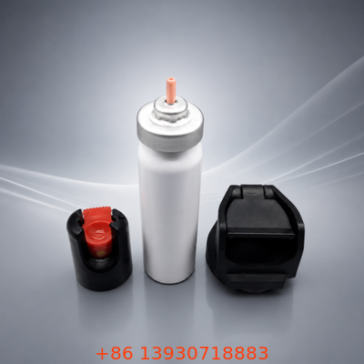 Valvo continuo in alluminio da 20 mm per imballaggi aerosol a spray di pepe con modello di spray personalizzabile