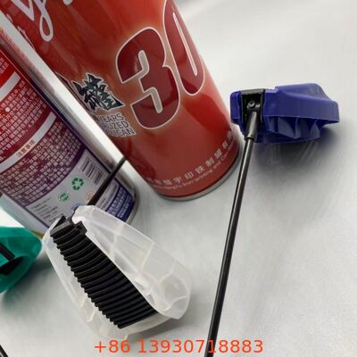 Attuatore a trigger pieghevole ad alte prestazioni con meccanismo di blocco a prova di perdite, tubo di estensione integrato e ugello di spruzzo a doppia azione per prodotti per la cura degli aerosol